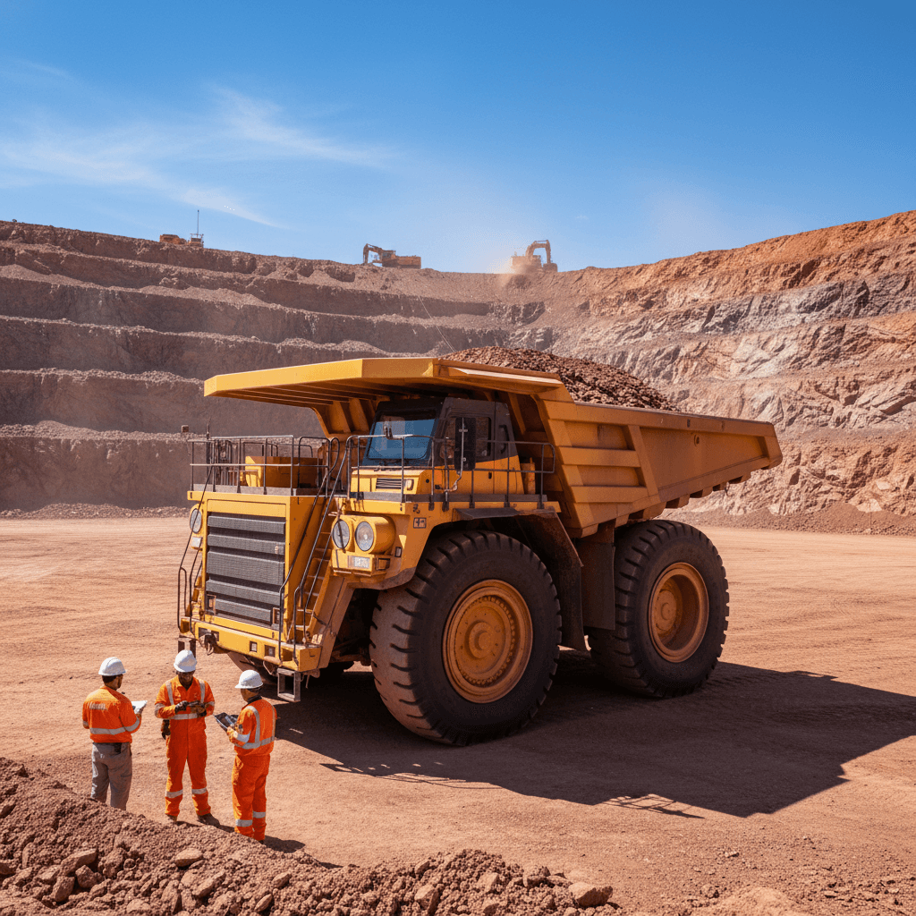 Operación minera - camión de extracción